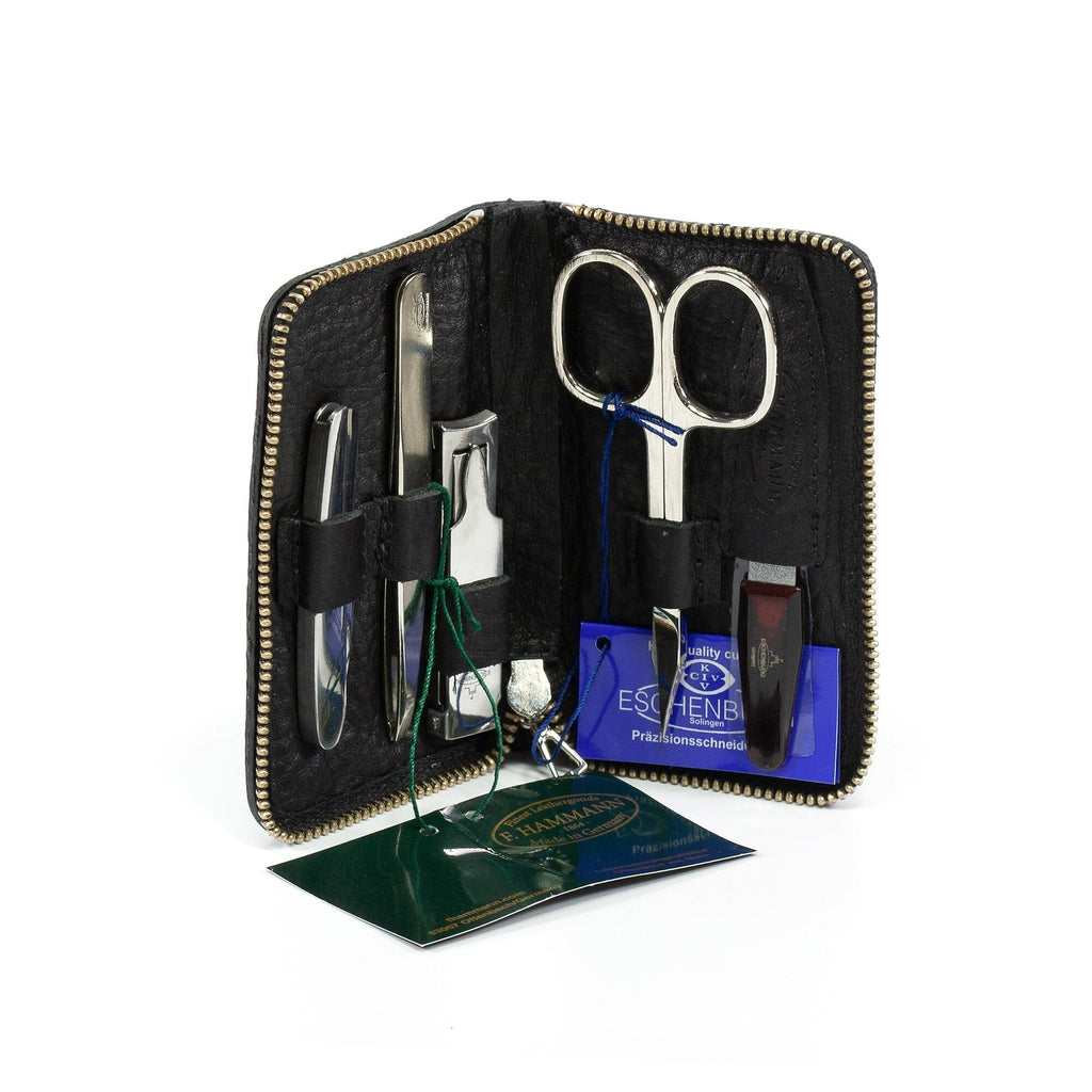 travel manicure set leather