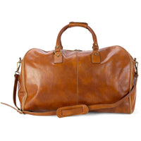 Manufactus Impero Large-Size Leather Travel Bag, Tobacco