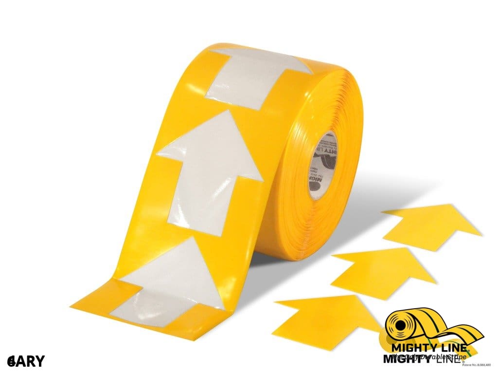 4" Wide Solid Yellow Arrow Roll 280 Arrows