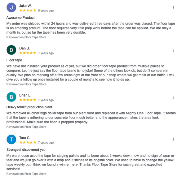 Mighty Line google reviews