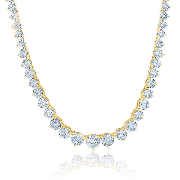 Classic Diamond Tennis Necklace in Yellow, Rose or White Gold