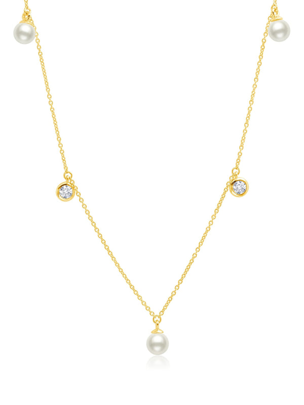 Traditional Gold and Pearl Drop Necklace Set – TheStylease.com