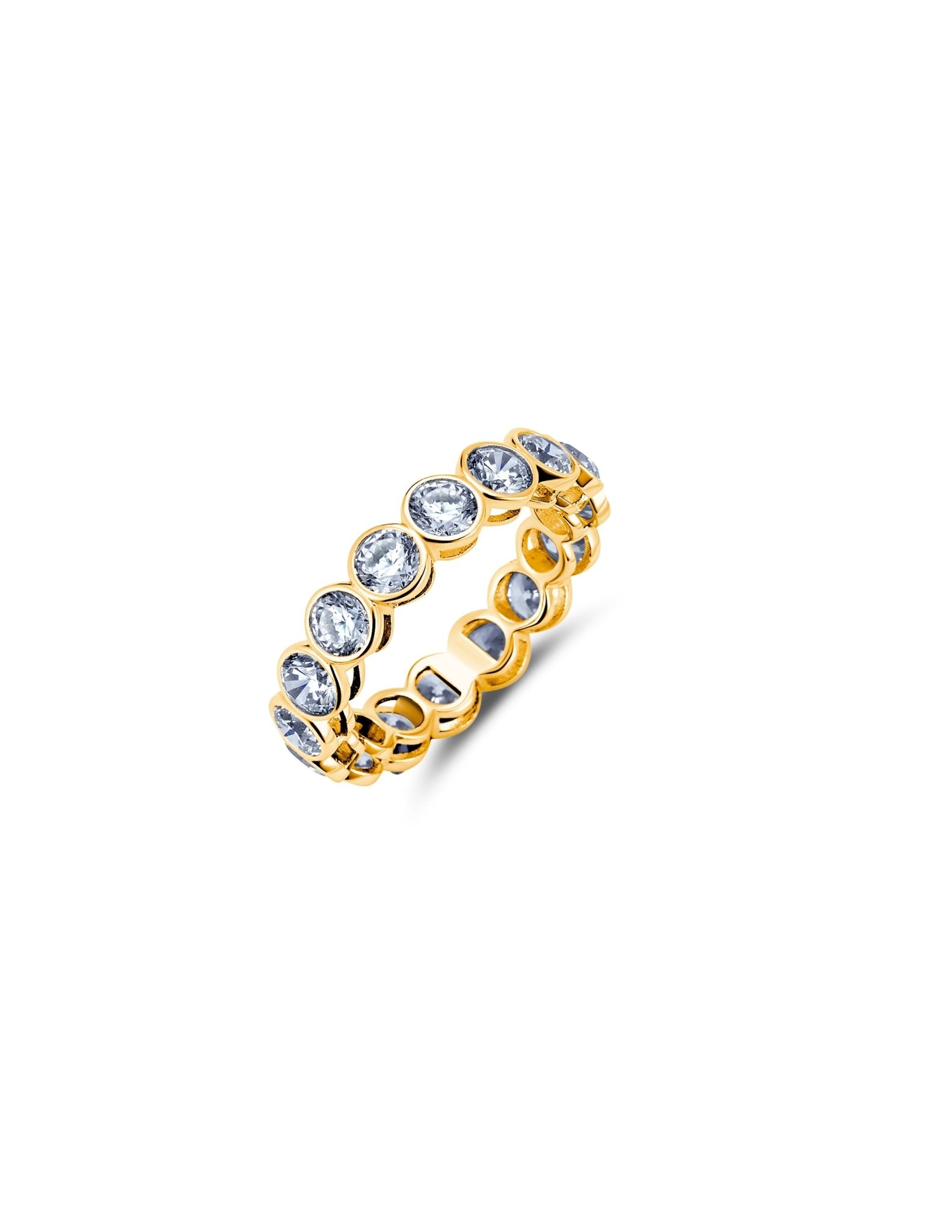 Large Bezel Eternity Band Finished in 18kt Yellow Gold - CRISLU product image