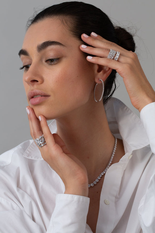 CRISLU Brilliant Cut Halo Earrings Finished in Pure Platinum —  ShopTheAddison