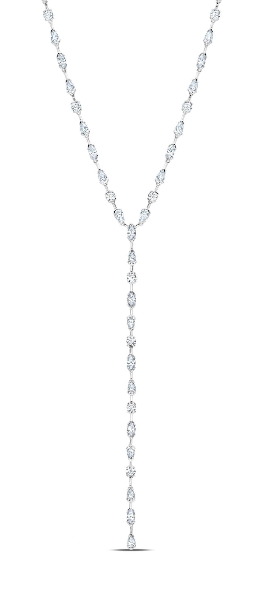 Lavish Y-Shaped CZ Necklace Finished in Pure Platinum - CRISLU product image