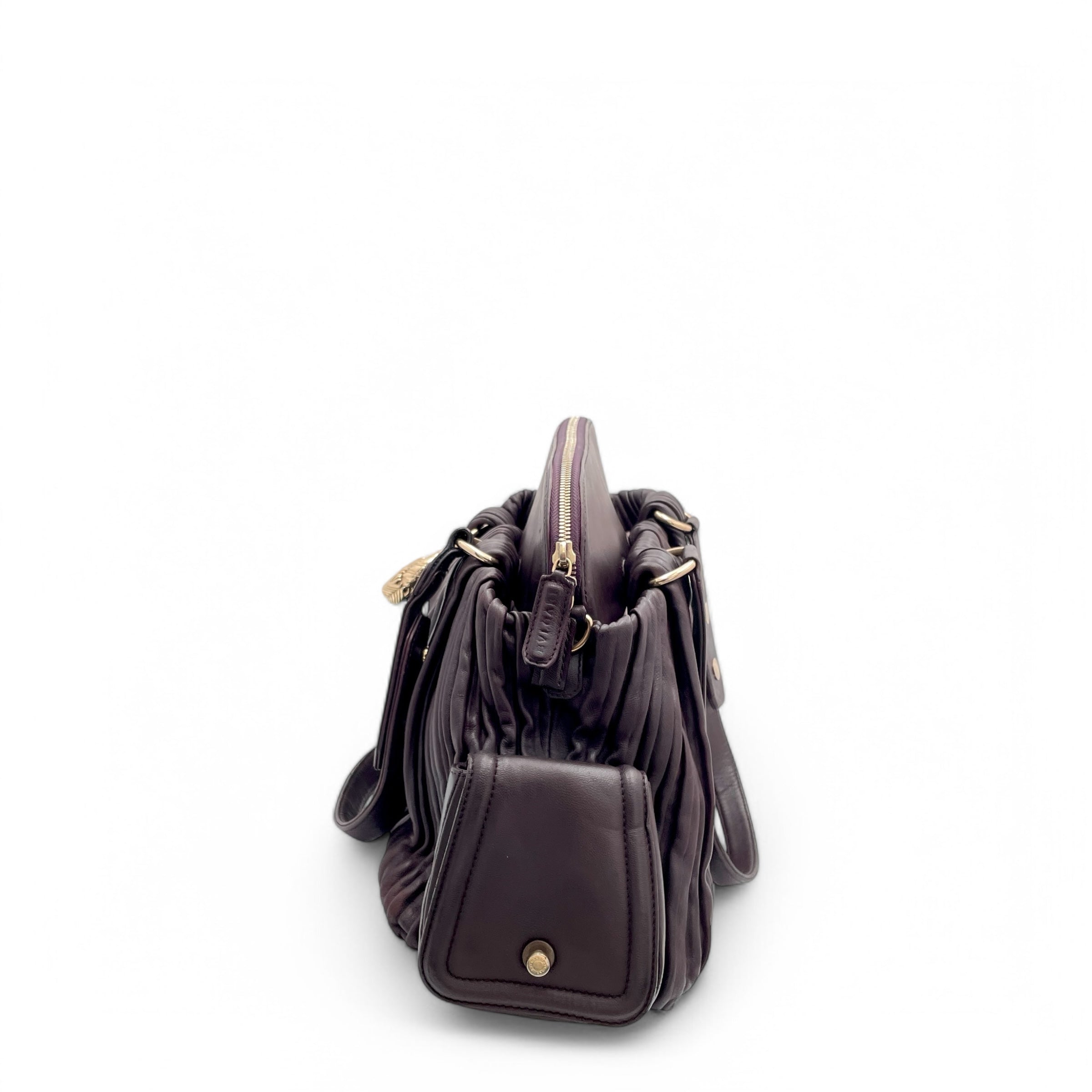 Bulgari Large Leoni Handbag Lambskin Dark Purple - 0221m7-5_25811ac1-89a4-48f8-b38e-0bb6d66d717a