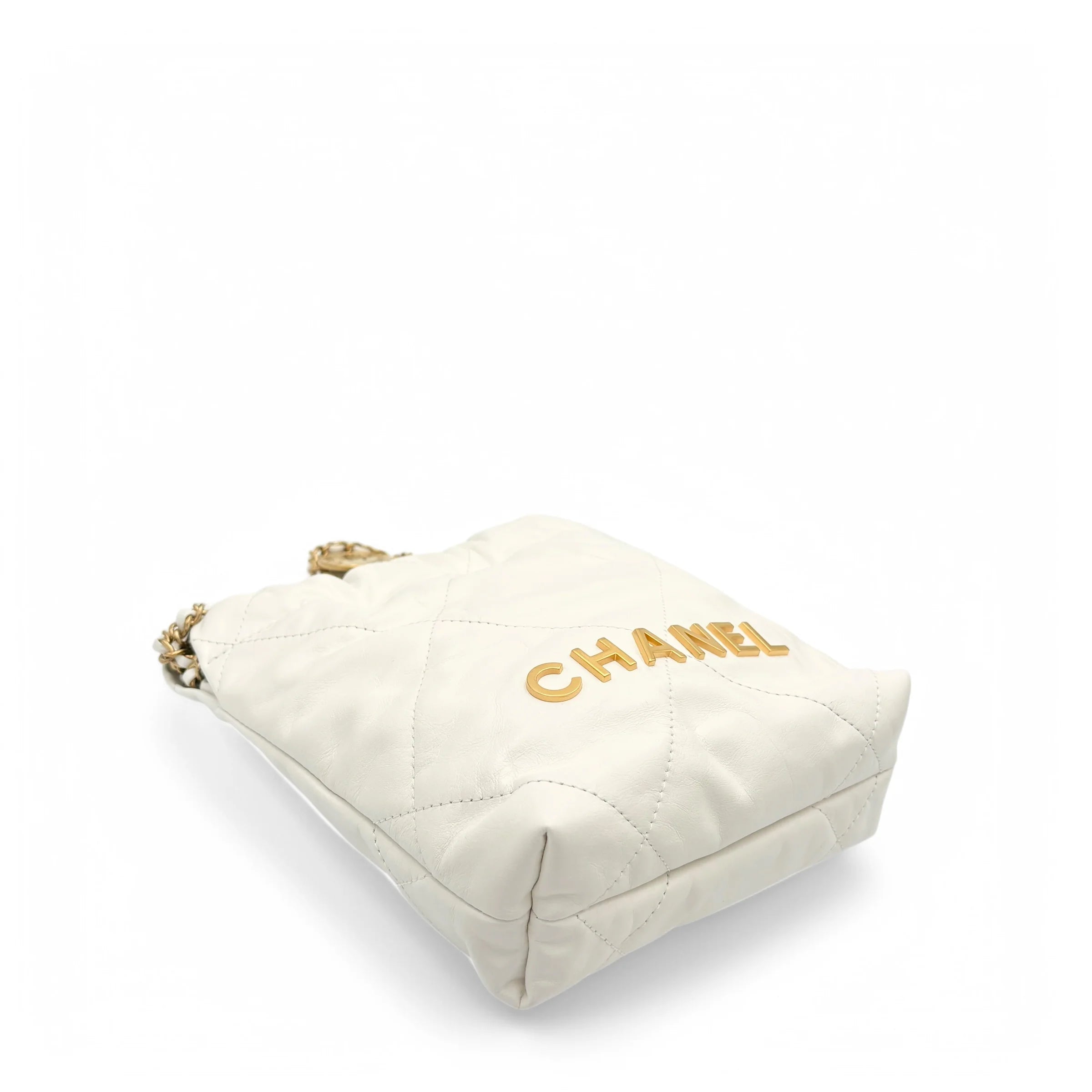 Chanel Mini 22 Lambskin White - 0323m0-6