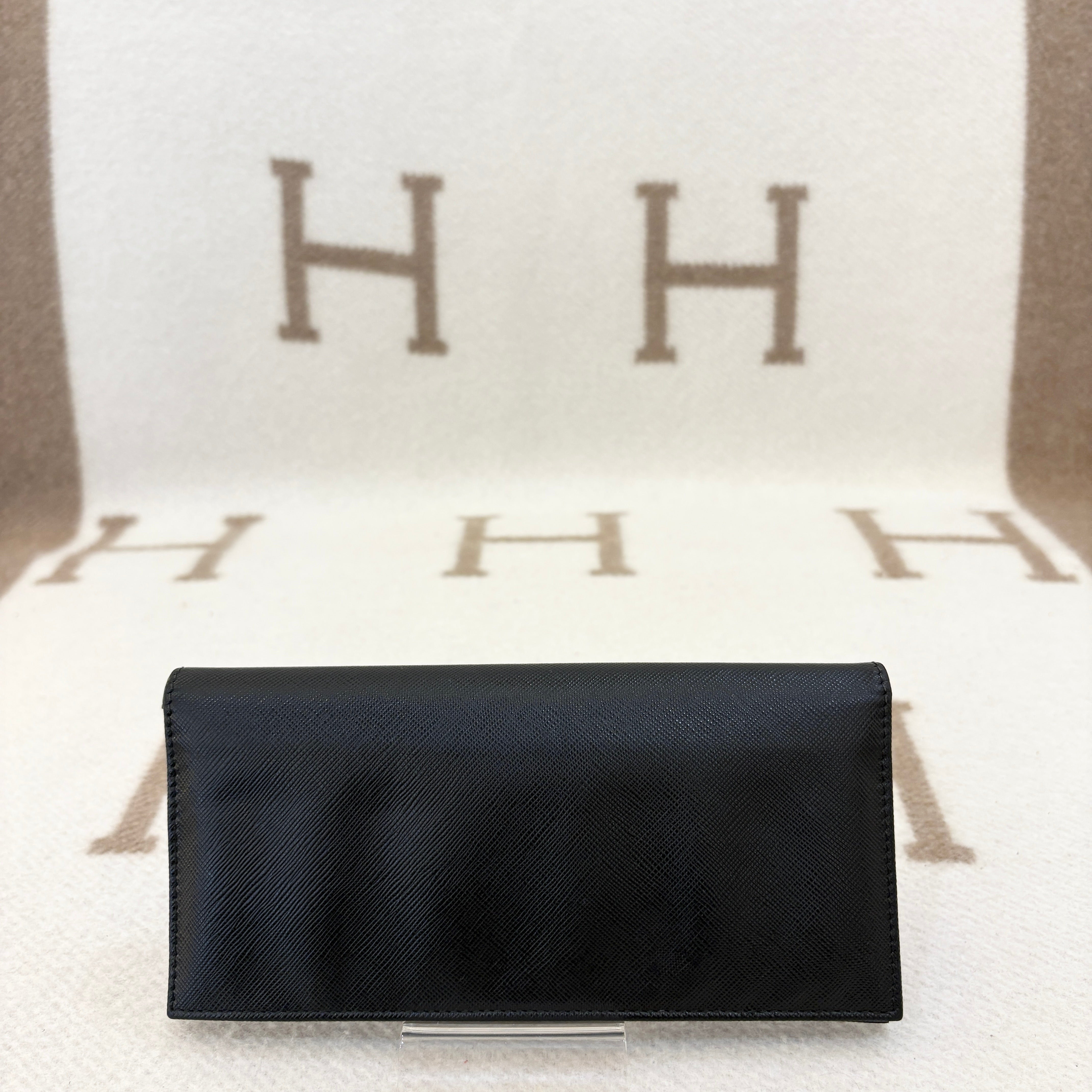 Prada Continental Wallet Saffiano Calfskin Black - 0429q8-4_b1e24f85-445f-417c-a235-0b922a0c7ea4