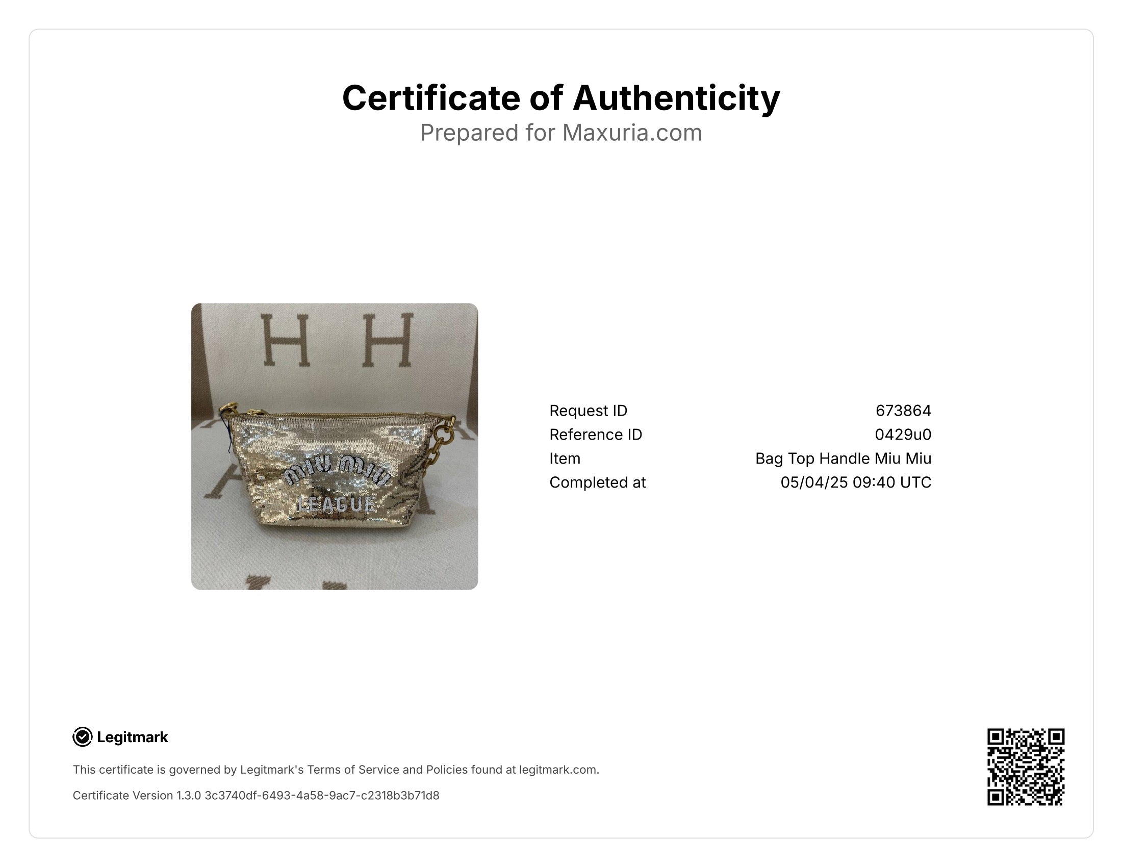 Miu Miu Shoulder Bag Sequin Gold White - 0429u0-3
