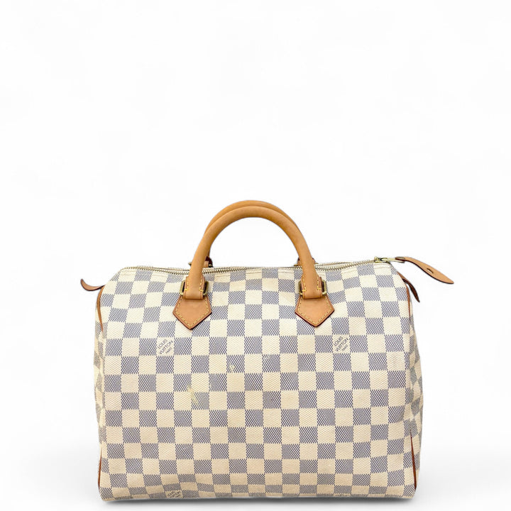 Louis Vuitton Speedy 30 Damier Azur White Light Brown