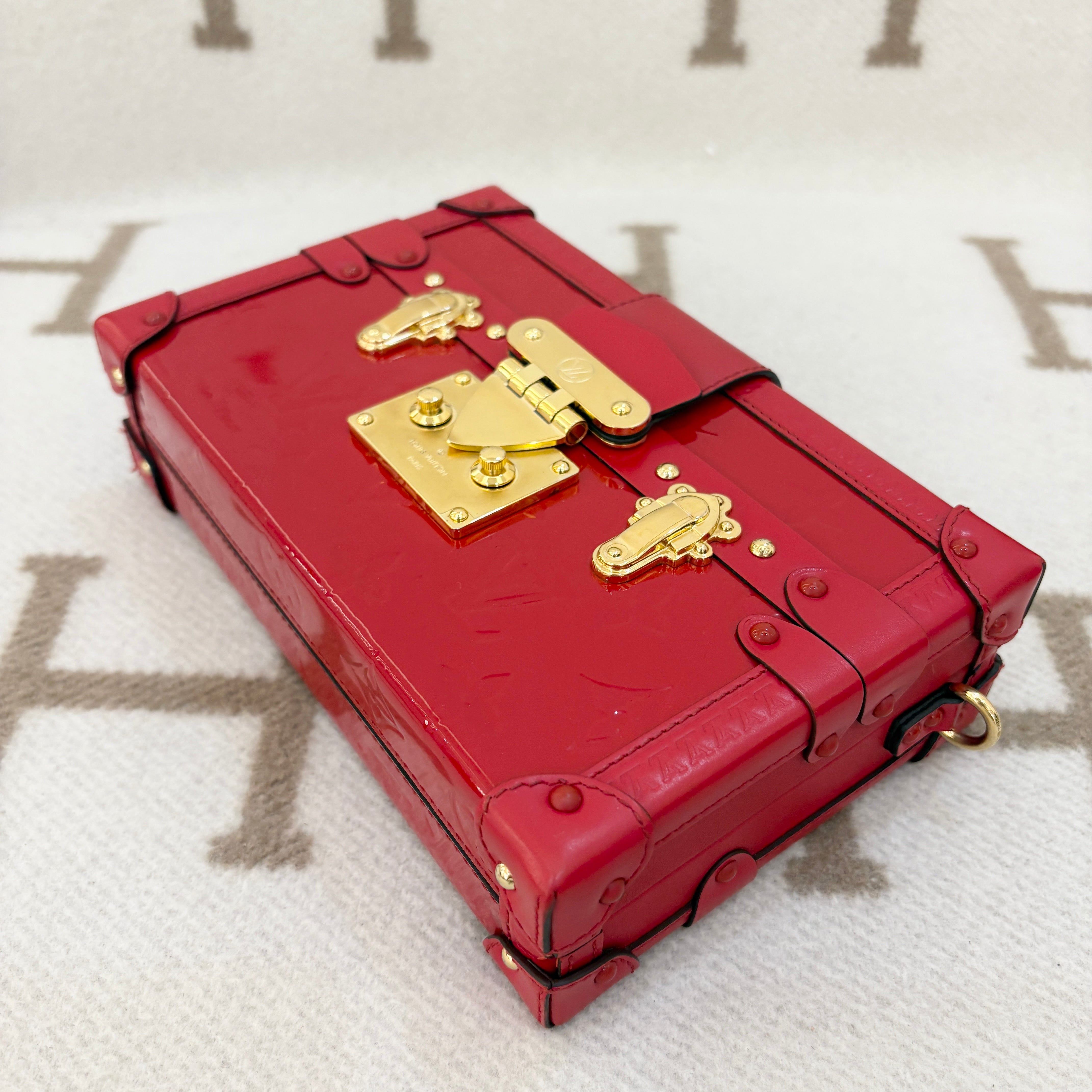 Louis Vuitton Petite Malle Vernis Red - 0524t0-8