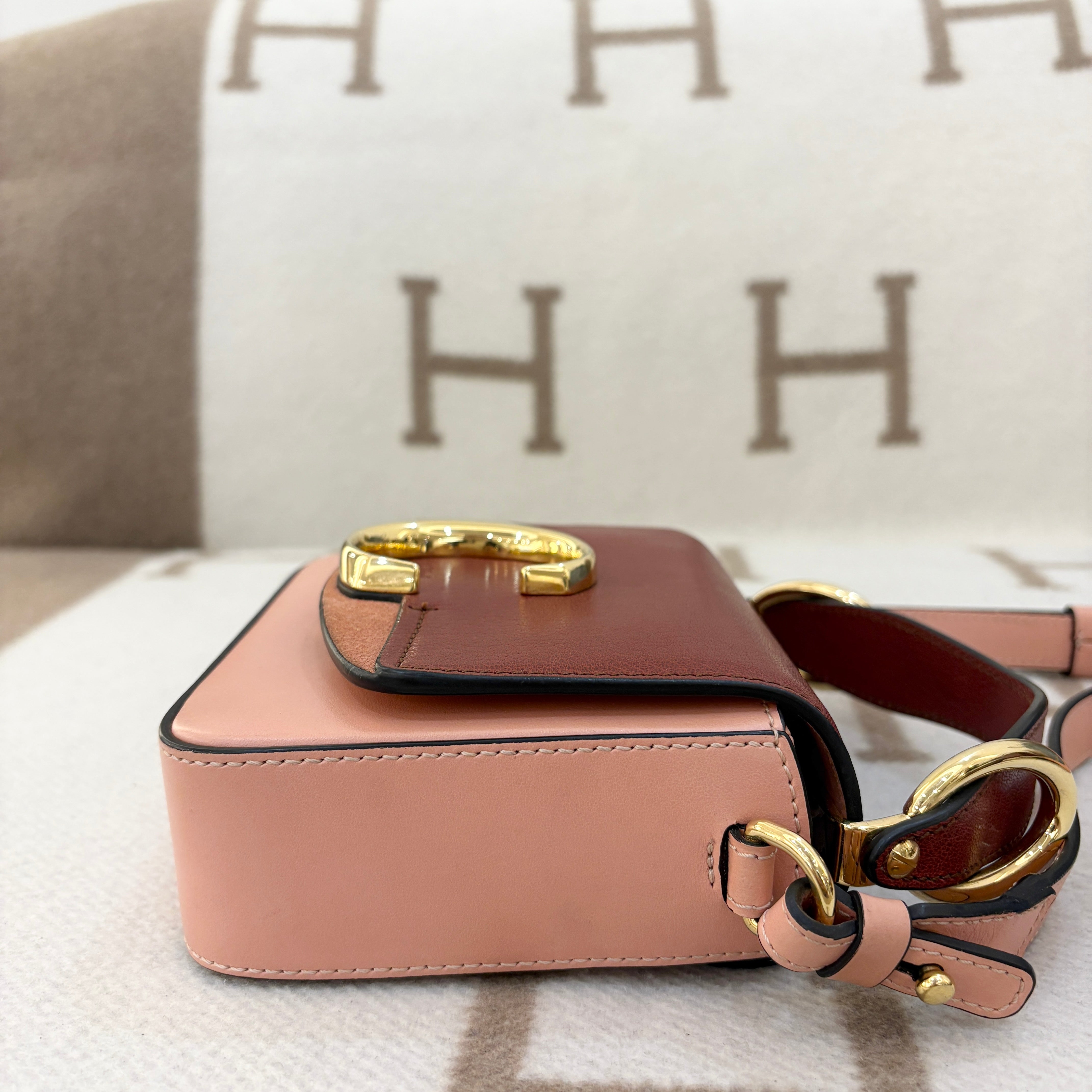 Chloe Mini C Double Carry Calfskin Burgundy Pink - 0601m2-5_7b347dbb-1b2c-47d0-8d84-cd17e61b27c8