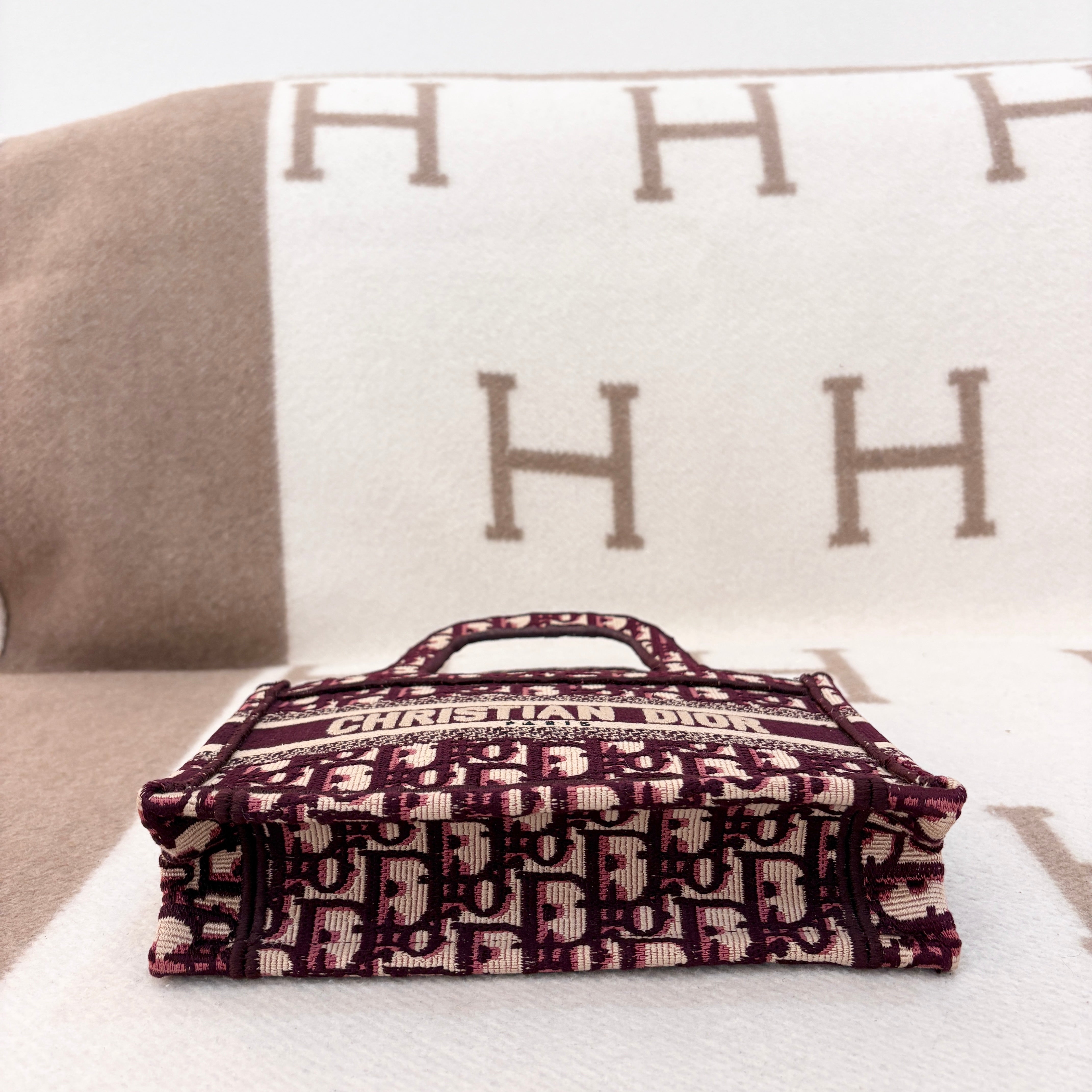 Dior Embroidered Mini Book Tote GG Monogram Burgundy Beige - 0602n1-7_cc0fd31b-e19e-47d9-bbae-95712a5e1476