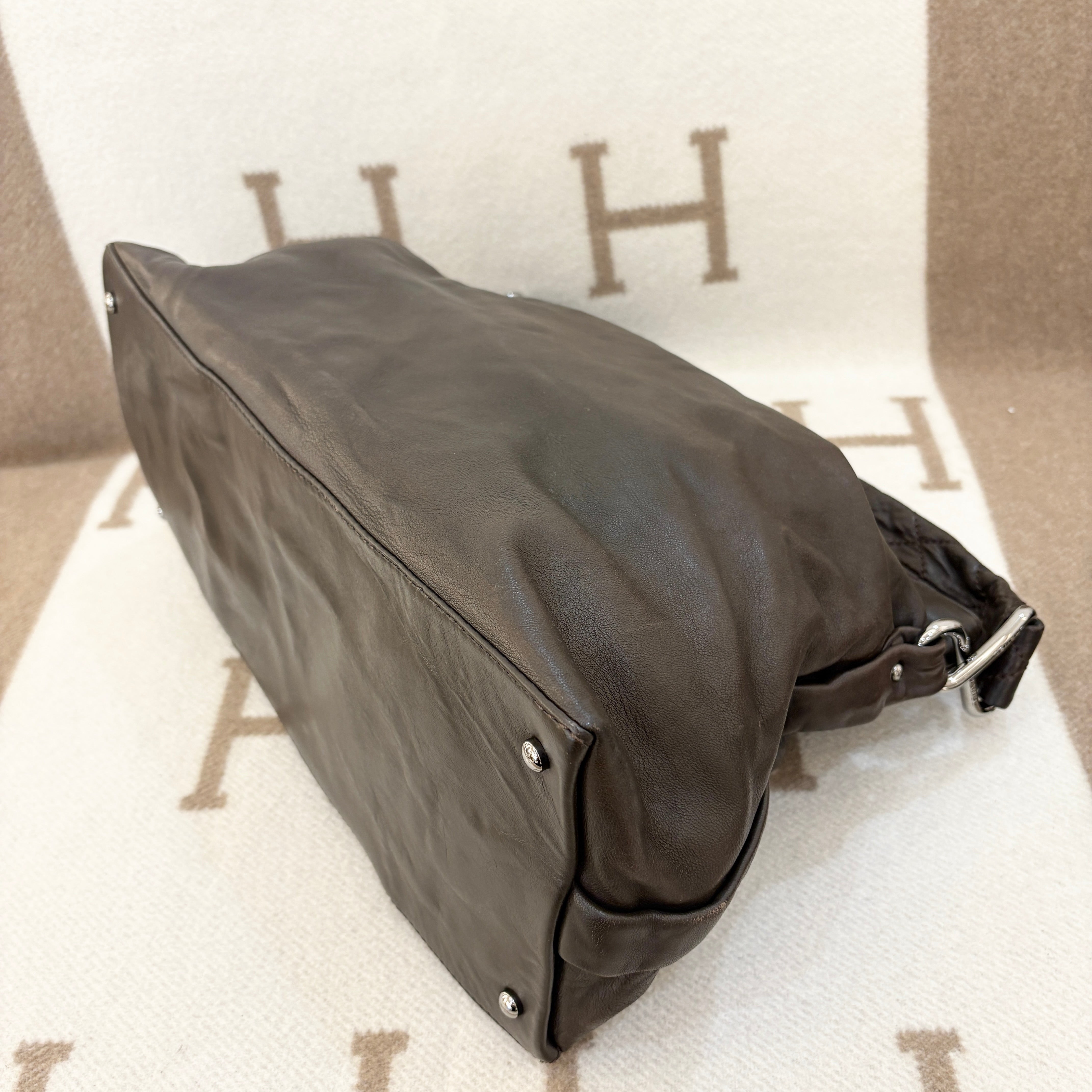 Chanel Tote Bag Lambskin Dark Brown - 0602p7-10