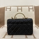 Chanel Quilted Metal Top Handle Flap With Chain Lambskin Black - 0616m7-4_e10bebc8-e7d3-4a48-b944-fb38b2af8511