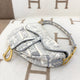 Dior Embroidered Medium Saddle Bag Canvas Light Grey White - 0627m4-8