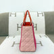 Dior Medium Lady Dior Lambskin Magenta Orange Pink - 0627m6-5