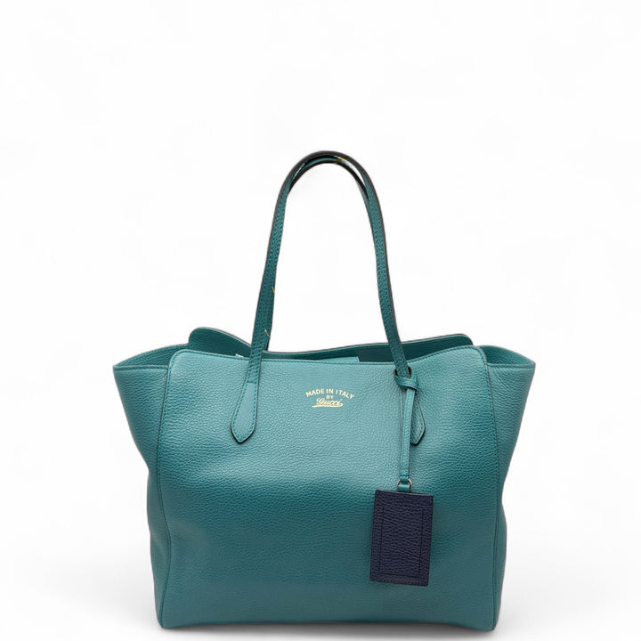 Gucci Medium Swing Tote Grained Calfskin Green