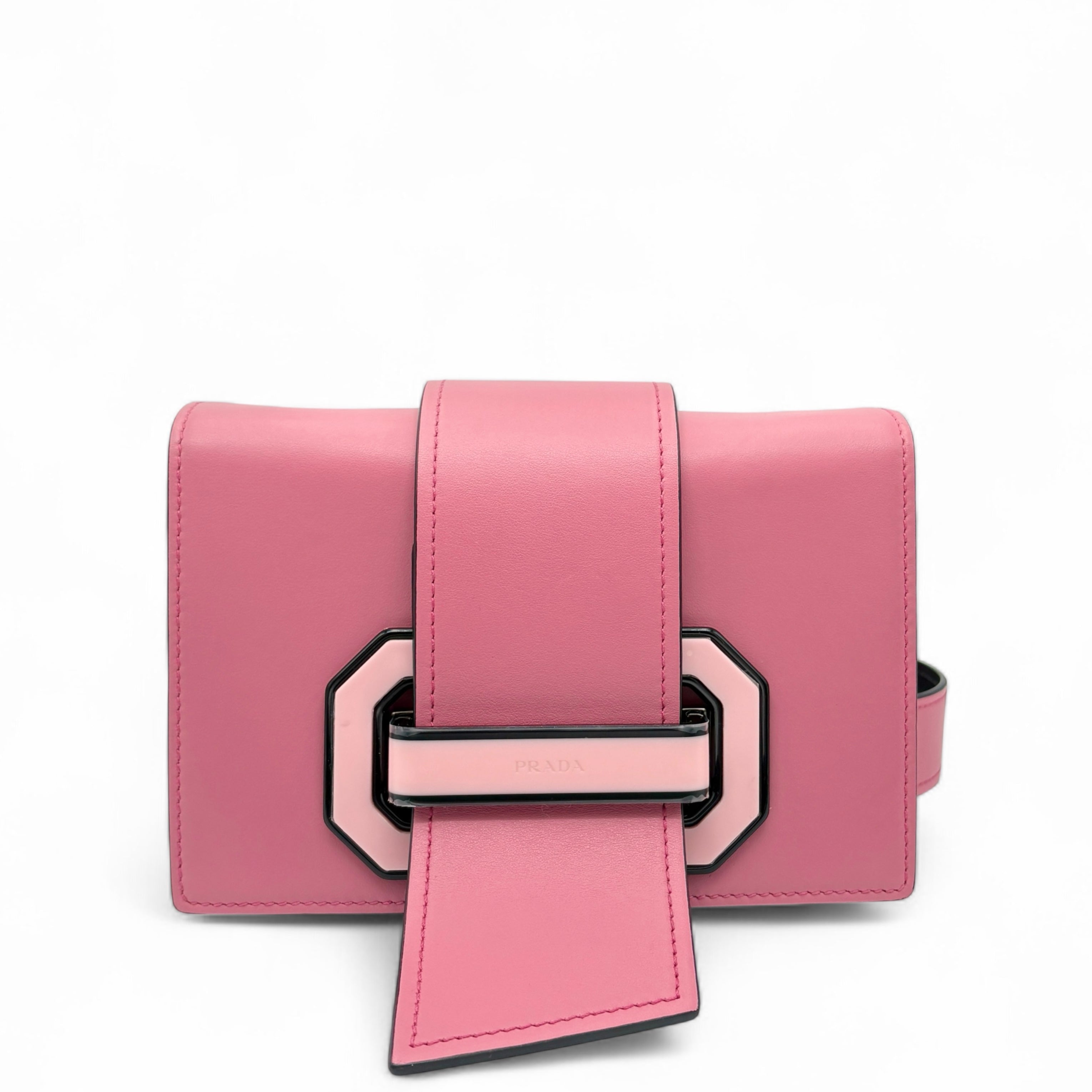 Prada Shoulder Bag Calfskin Pink - 0717m1-1