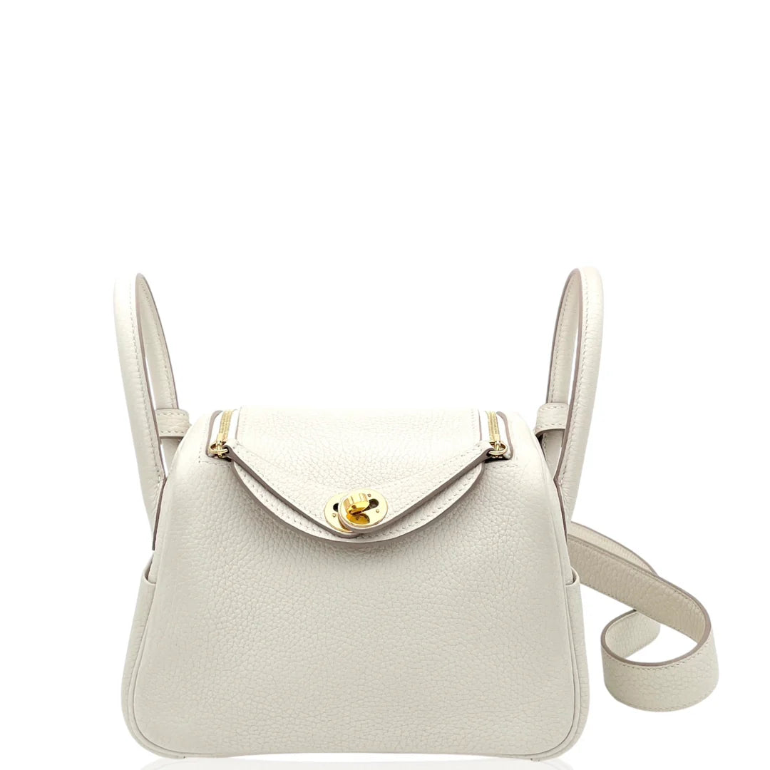 Hermes Mini Lindy 20 Taurillon Clemence 10 Craie - 0830m0-1