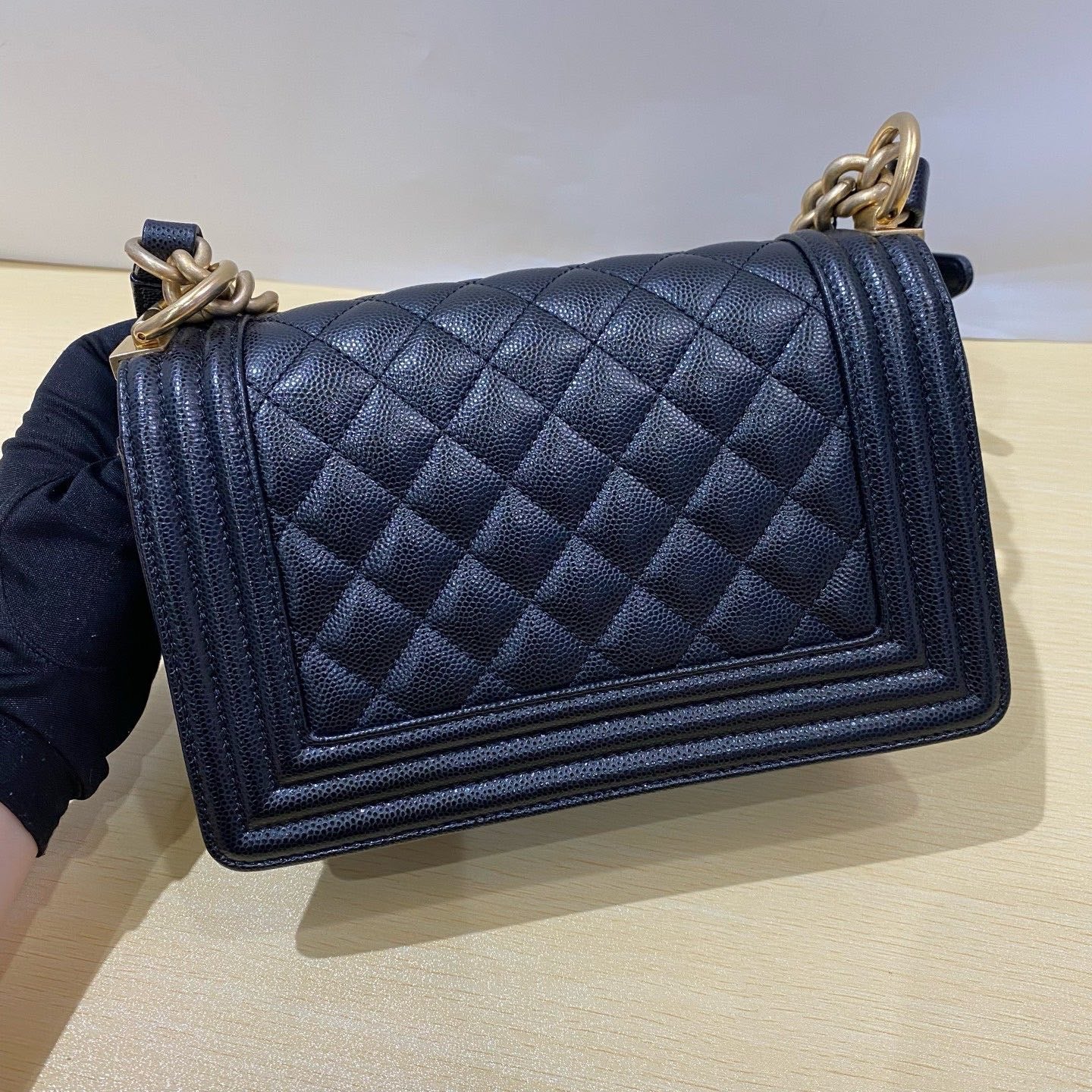 Chanel Quilted Small Boy Flap Grained Calfskin Black - mh2502902-5