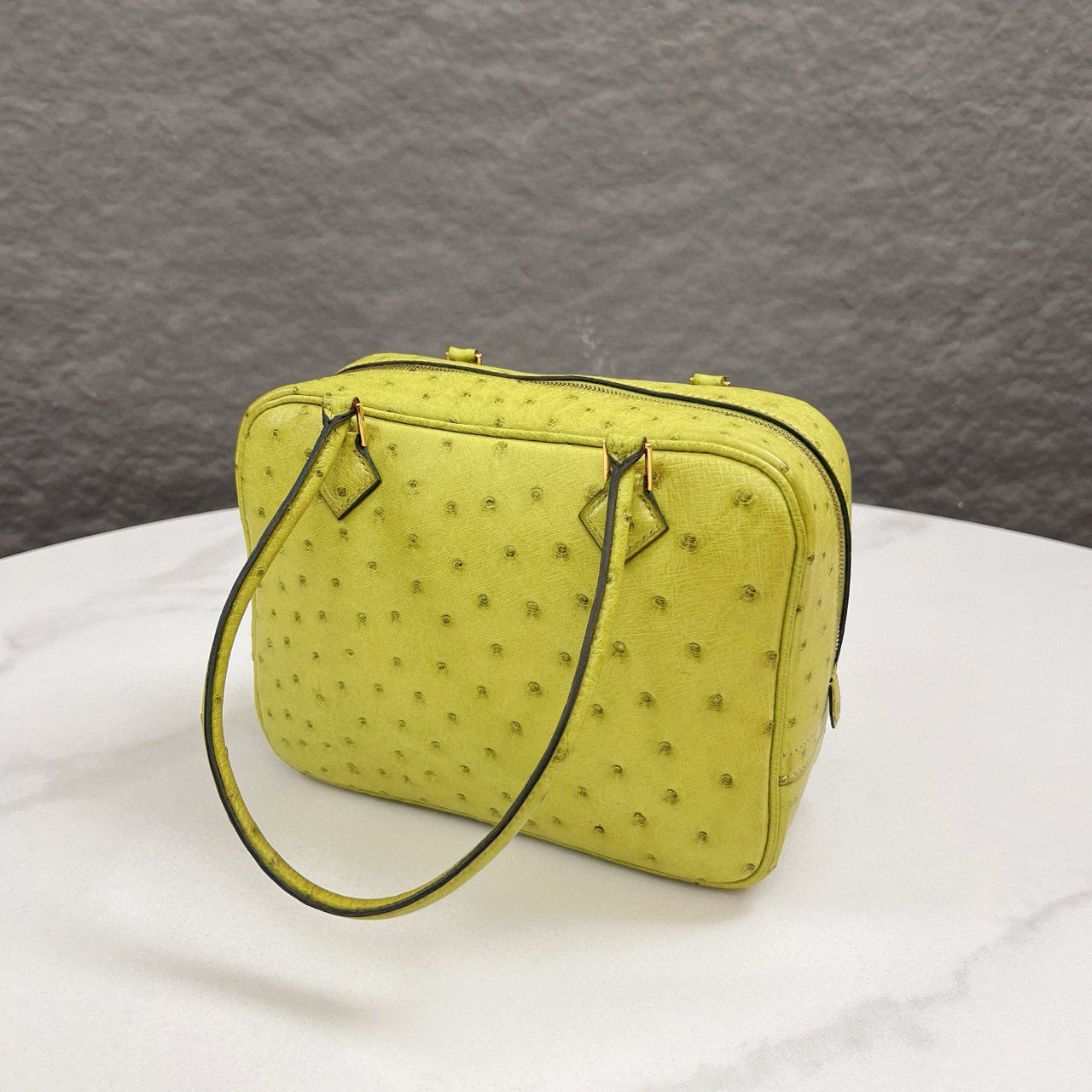 Hermes Plume 20 Ostrich K6 Granny - mk102751-4_3790e770-3c26-4d83-b23d-2f4fcf866829