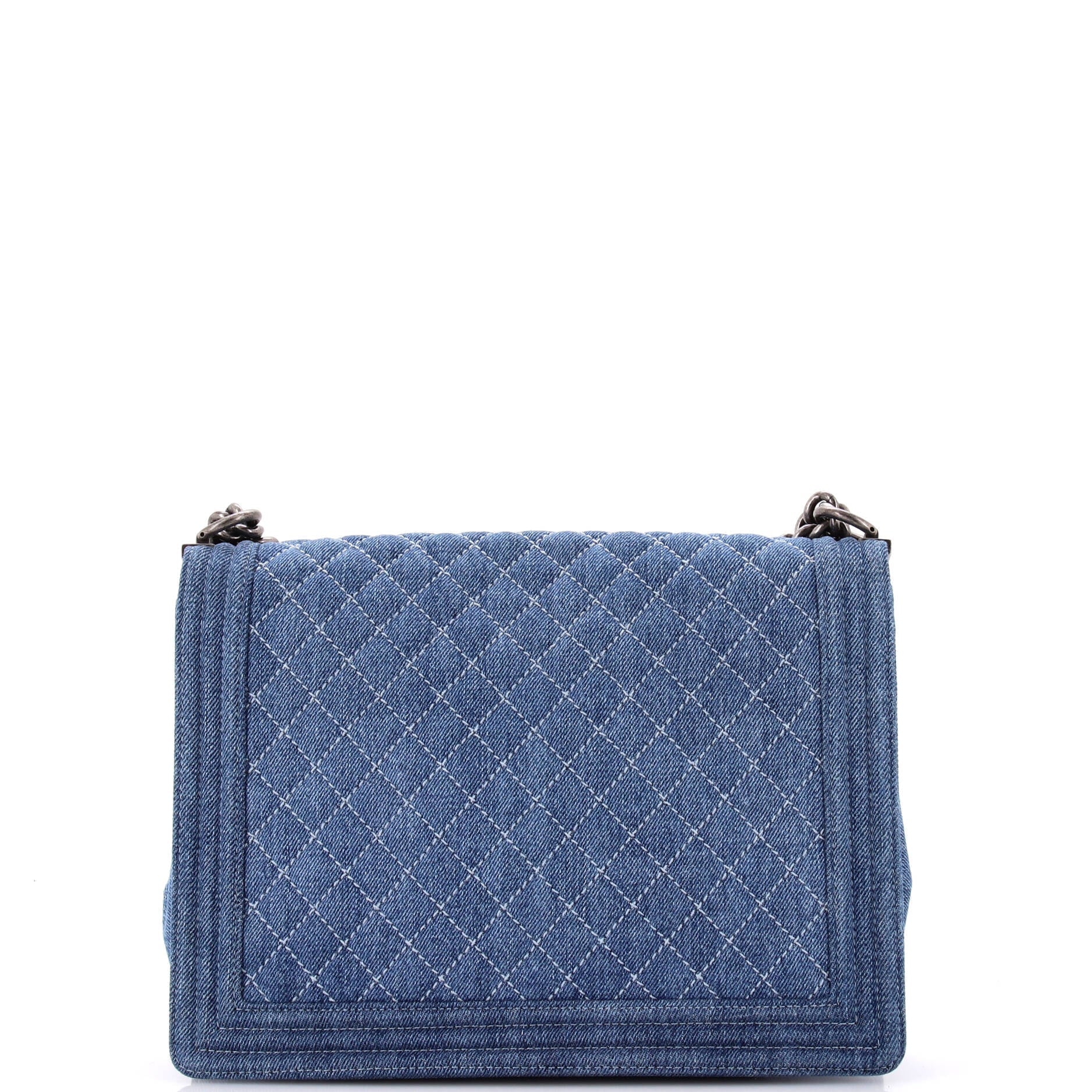 Chanel Quilted Large Boy Flap Denim Blue - re0723g6-3