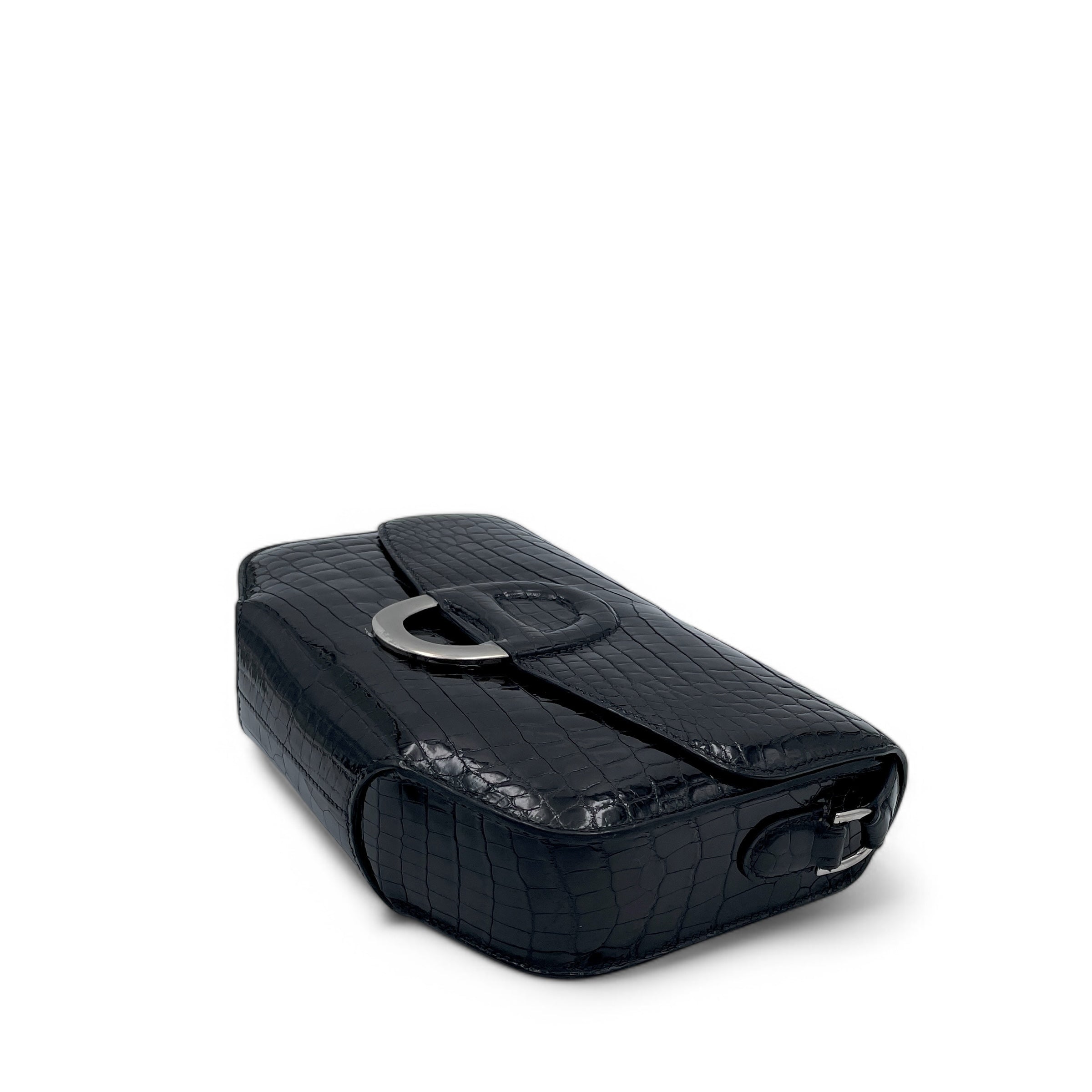Hermes Cherche Midi 22 Shiny Niloticus Crocodile 89 Noir - xx0127b6-5