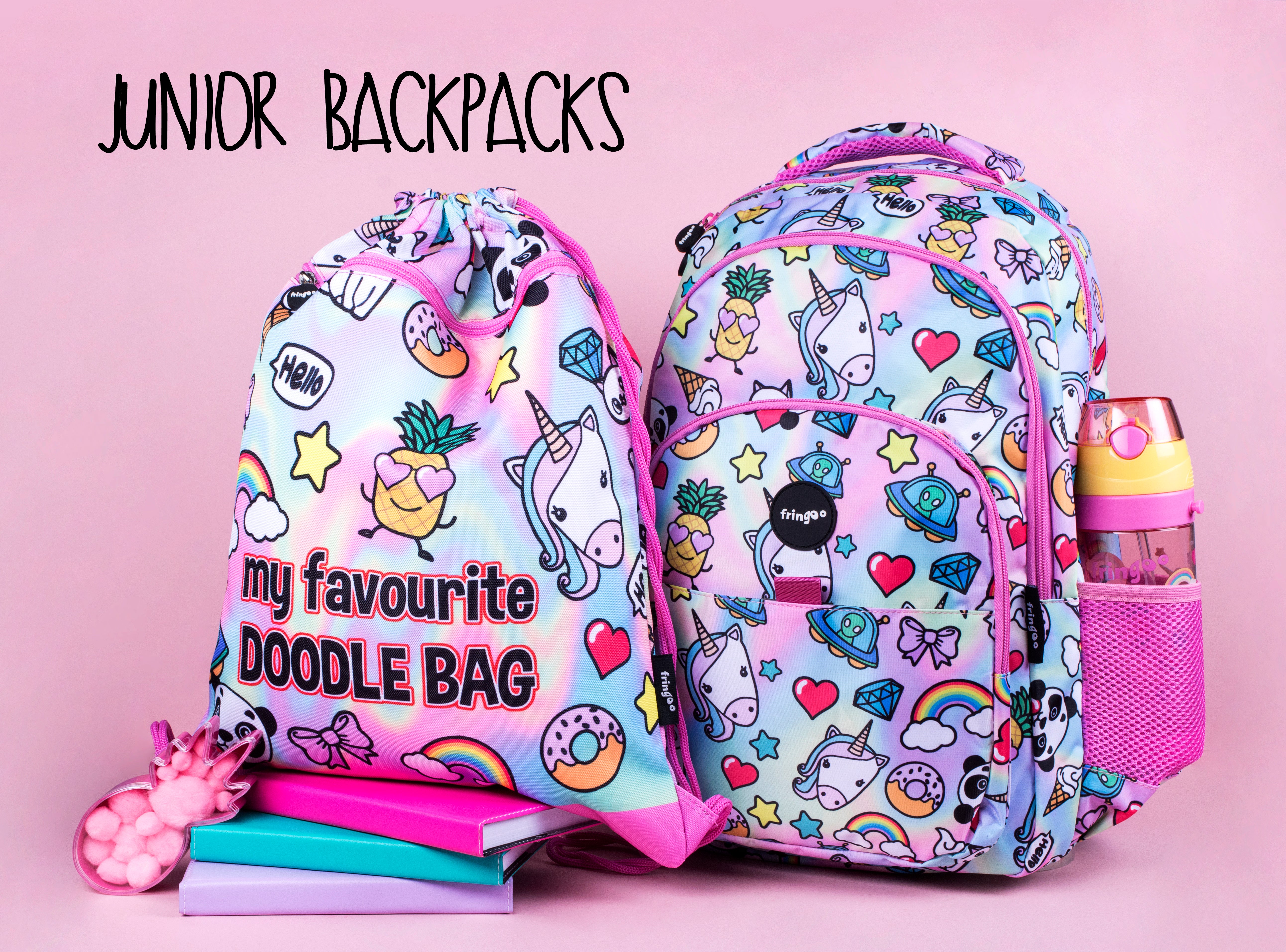 Junior backpacks with adorable printed designs, a perfect christmas present for school kids