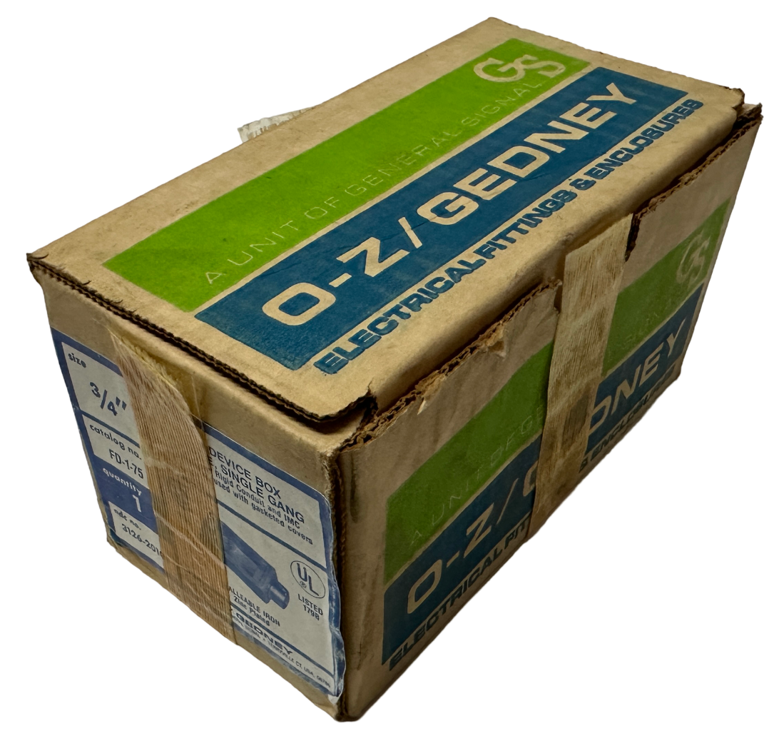 O-Z Gedney FD-1-75 Cast Device Box 1-Gang Malleable Iron 3/4" Hub 28 Cu In