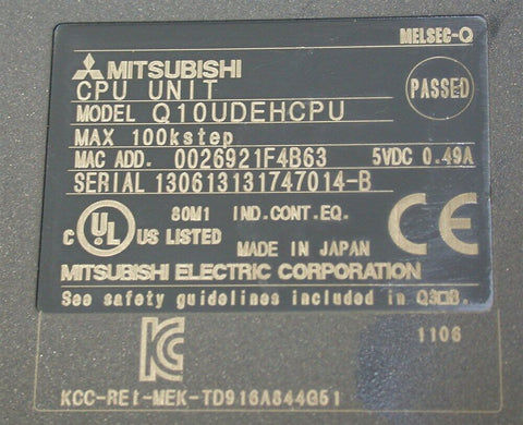 Mitsubishi CPU Unit Catalog# Q10UDEHCPU – Surplus Select