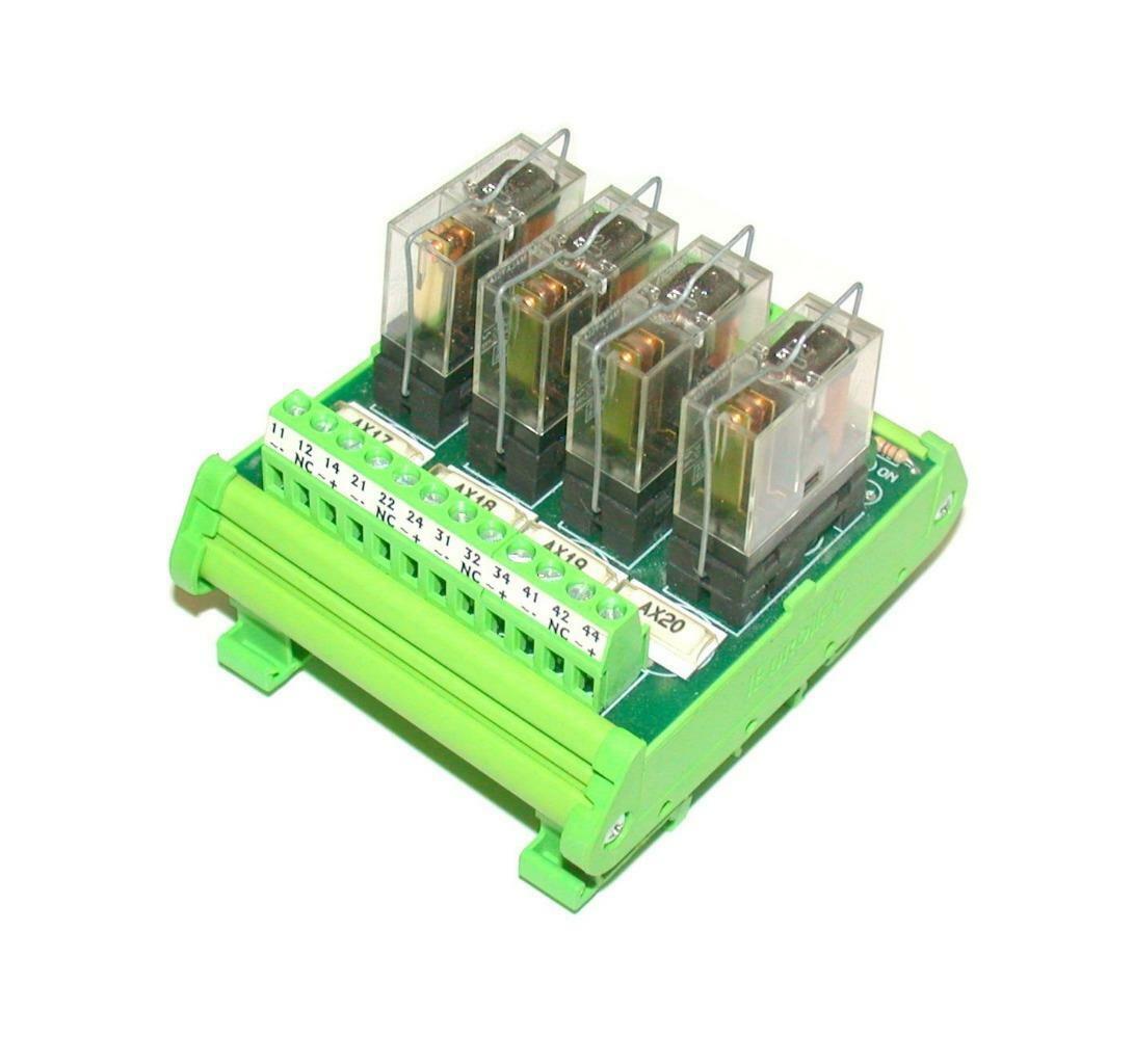EUROTEK   ET-MRZ04/24AC-DC/SC   RELAY BREAKOUT CIRCUIT BOARD ASSEMBLY