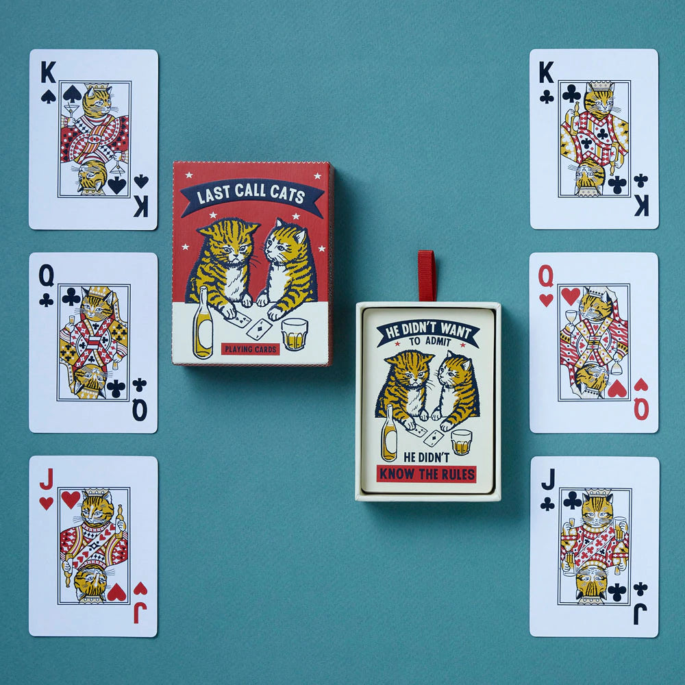 cats playing cards