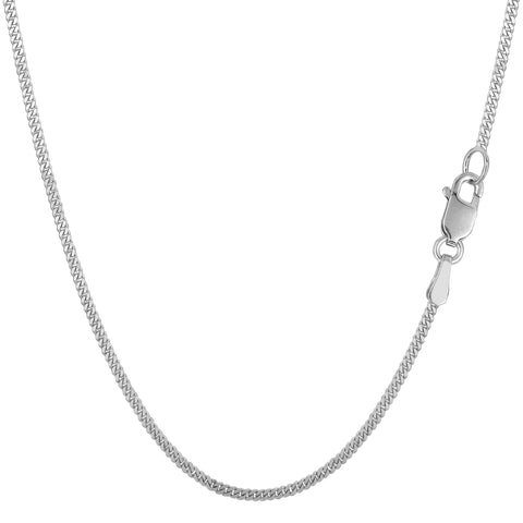 14k White Gold Adjustable Box Link Chain Necklace, 0.7mm, 22 ...