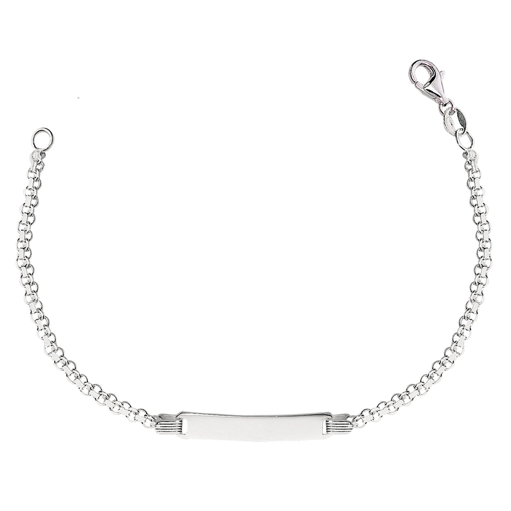 Bismark Chain Baby Id Bracelet In Sterling Silver - 6 Inches ...