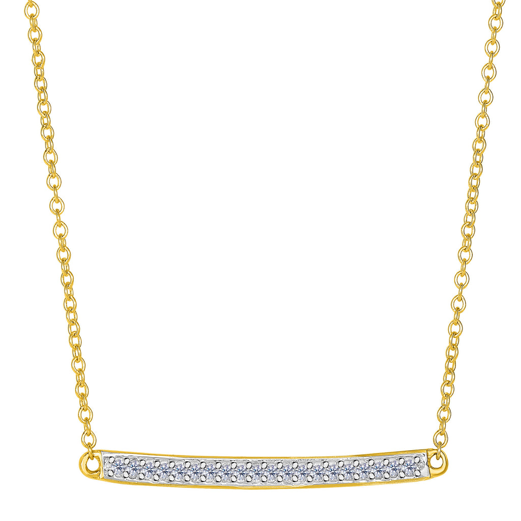 14k Yellow Gold 012ct Diamond Bar Necklace 18 Inch Jewelryaffairs 