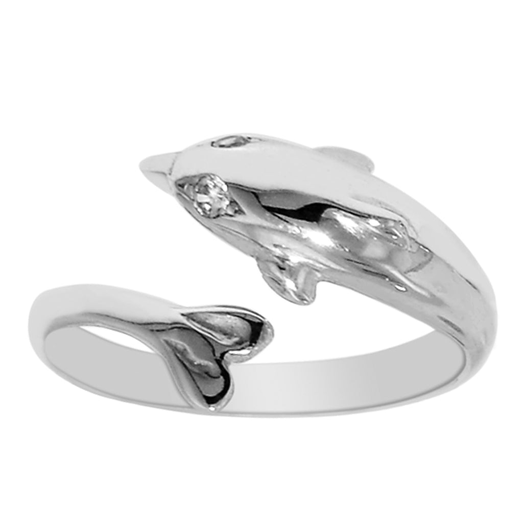 Sterling Silver Dolphin By Pass Style Adjustable Toe Ring – JewelryAffairs
