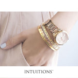 Intuitions Stainless Steel EXPECT THE UNEXPECTED Diamond Accent Adjustable Bracelet