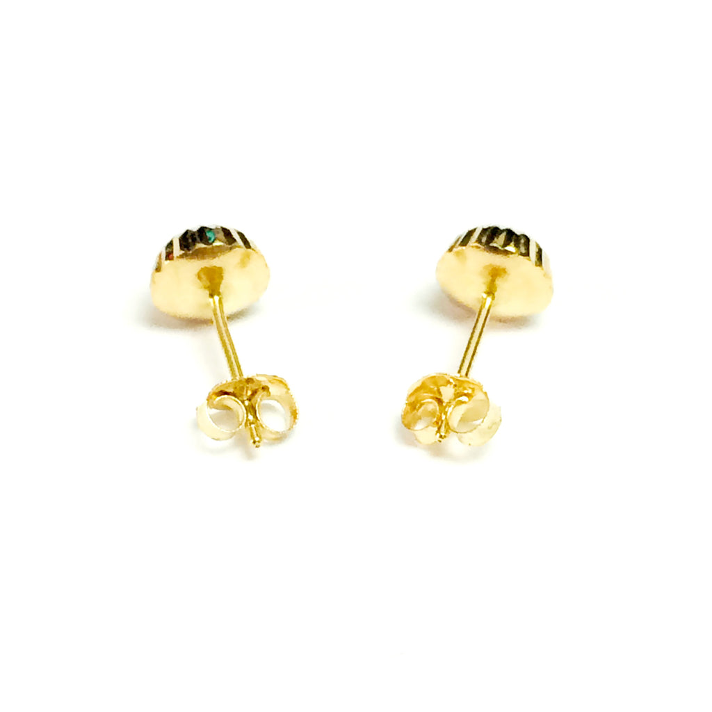 14k Gold Shiny Diamond Cut Round Stud Earrings, 7mm – JewelryAffairs