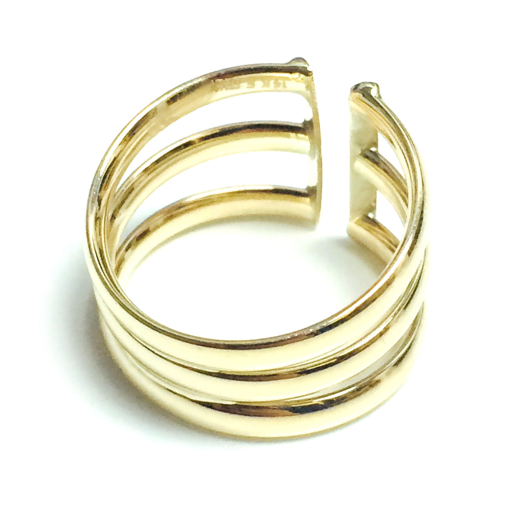 14k Yellow Gold Triple Open Band Ring – JewelryAffairs