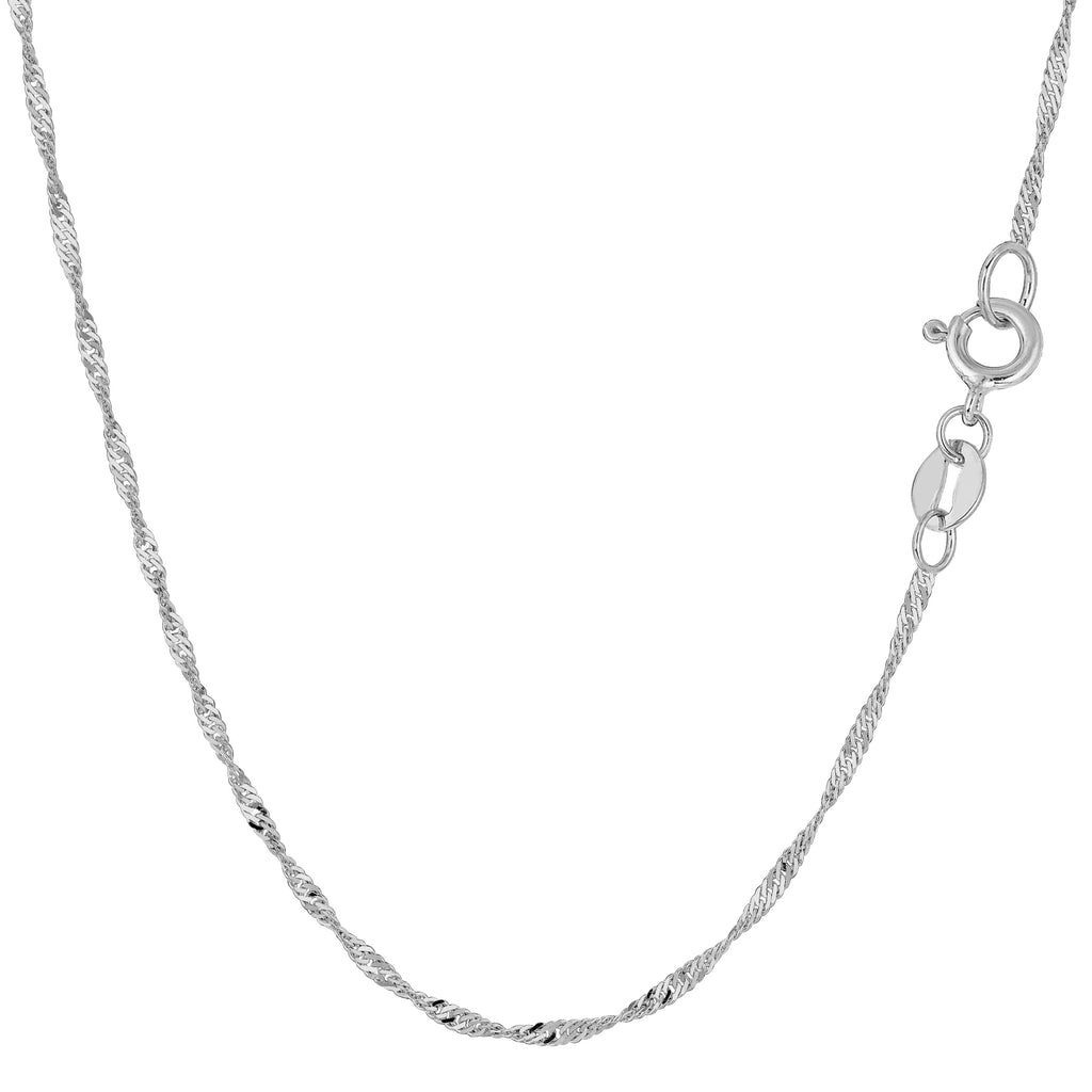 14k white gold singapore chain necklace