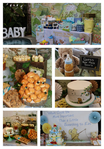 Vintage Winnie The Pooh Baby Shower Using Backdrops To