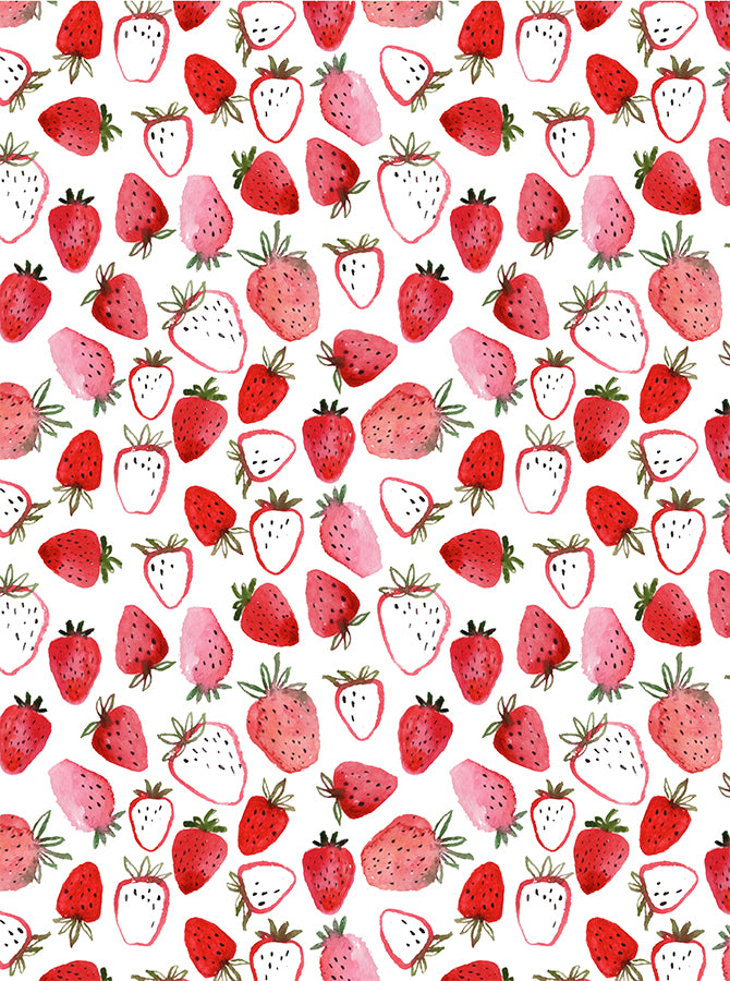 Cute Watercolor Strawberry Pattern Printed Backdrop - 15358 – Backdrop ...