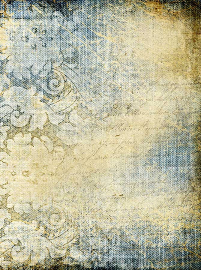 Blue and Cream Vintage Printed Backdrop - 1273 – Backdrop Outlet