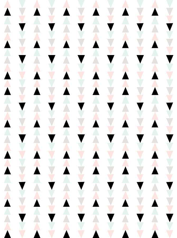 Printed Black and Pastel Triangle Background - 6163 – Backdrop Outlet