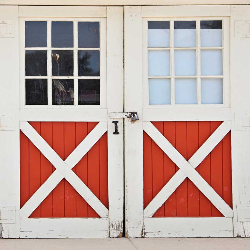 Barn Red And White Doors Backdrop 6702 Backdrop Outlet