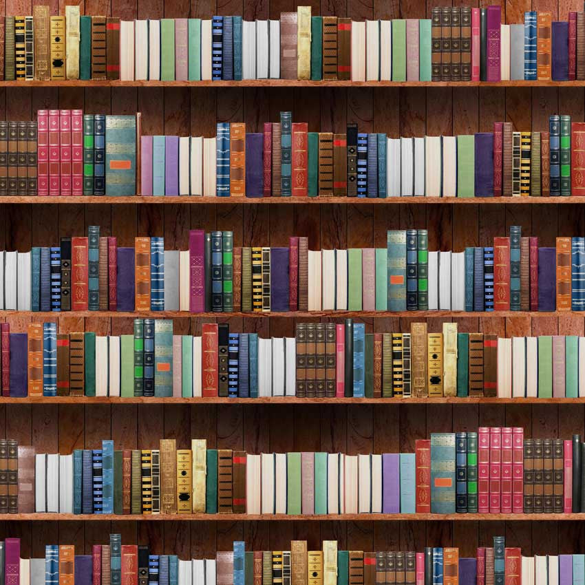 Printed Library Bookcase Backdrop - 6739 – Backdrop Outlet