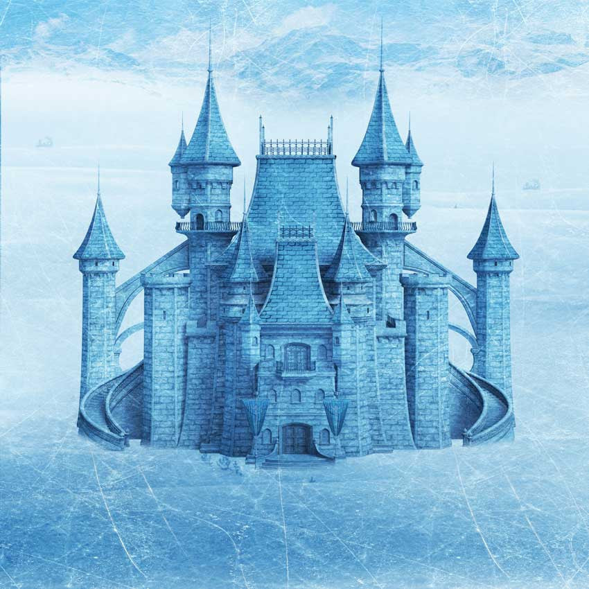 Blue Frozen Large Ice Castle Backdrop - 8053 – Backdrop Outlet