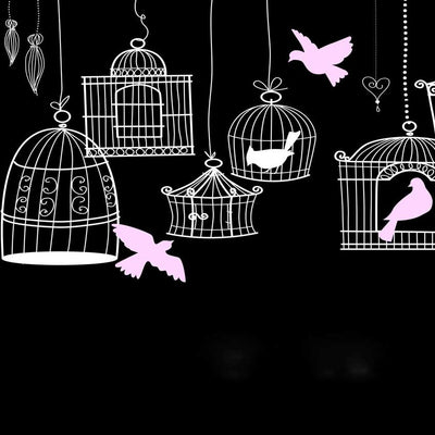 Black Birdcages Printed Backdrop - 8143 - P – Backdrop Outlet