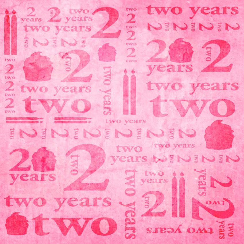 Birthday Pink Two Years backdrop - 9153 - Backdrop Outlet
